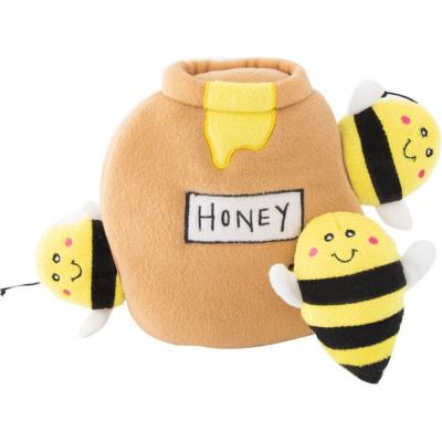 Zippy Paws Squeaky Plush Dog Toy Burrow Honey Pot