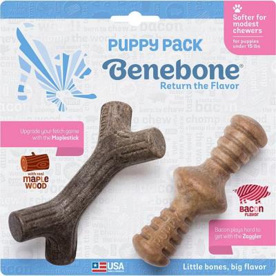 Benebone Puppy Pack Maplestick and Zaggler Bacon Flavor