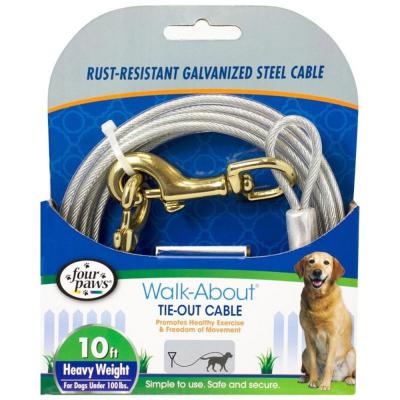 Four Paws Walk-About Tie-Out Cable 10 Ft. Heavy Weight For Dogs Under 100 Lbs.