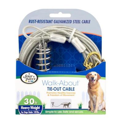 Four Paws Walk-About Tie-Out Cable 30 Ft. Heavy Weight For Dogs Under 100 Lbs.