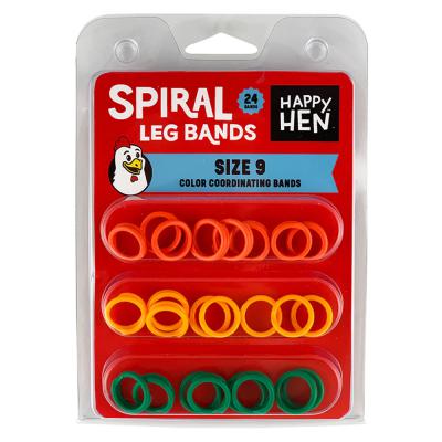 Happy Hen Spiral Leg Bands Size 9 Assorted Colors 24 Count