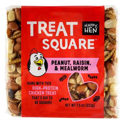 Happy Hen Treat Square Peanut, Raisin & Mealworm 7.5 oz.