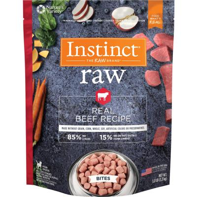 Instinct Frozen 85/15 Raw Natural Beef Recipe Bites 3 lb.