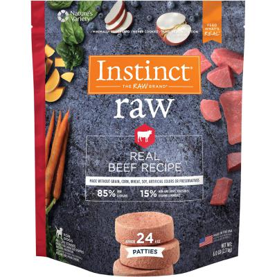 Instinct Frozen 85/15 Raw Natural Beef Recipe Patties 6 lb.