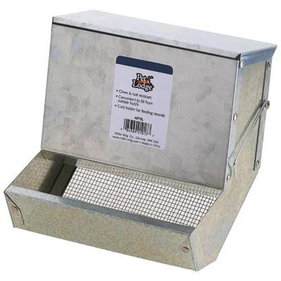 Pet Lodge Galvanized Feeder with Sifter Bottom & Lid 7 In.