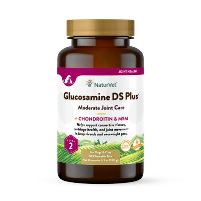 NaturVet Glucosamine DS Plus Moderate Joint Care With Chondroitin & MSM Chewable Tabs 60 Count