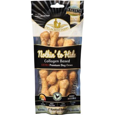Nothin' To Hide 3 in. Knotted Bones Chicken 12 Pack 7.62 oz.