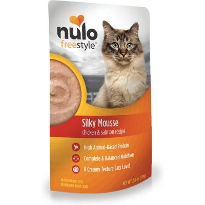 Nulo FreeStyle Cat Silky Mousse Grain-Free Chicken & Salmon In Broth Recipe 2.8 oz.