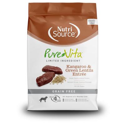 Pure Vita Limited Ingredient Kangaroo & Green Lentils Recipe Grain Free Dog Food 25 lb.