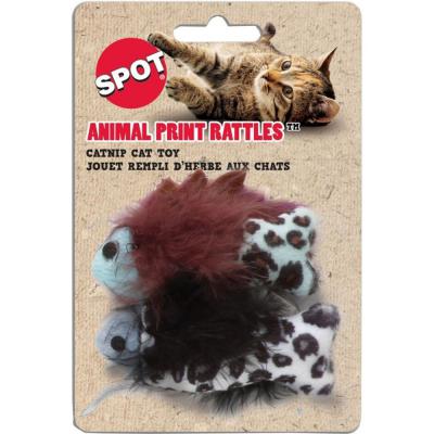 Spot Animal Print Rattle Catnip Cat Toy 2 Pack