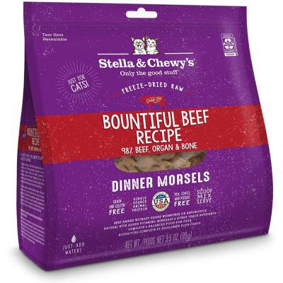 Stella & Chewy's Bountiful Beef Dinner Morsels Freeze Dried Raw Cat Food 3.5 oz.