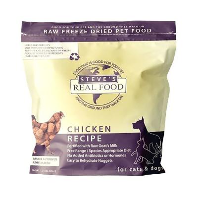 Steve's Real Food Freeze-Dried Raw Nuggets Chicken Recipe Dog Food 1.25 lb.