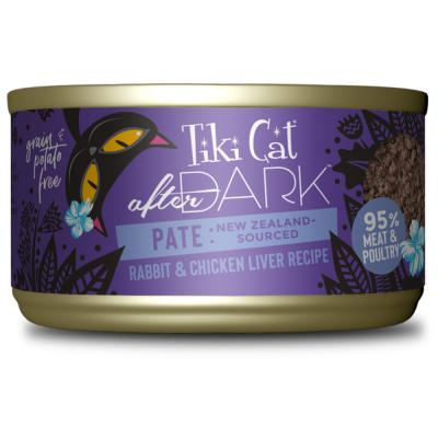 Tiki Cat After Dark Pate Wet Cat Food Rabbit & Chicken Liver 3 oz.