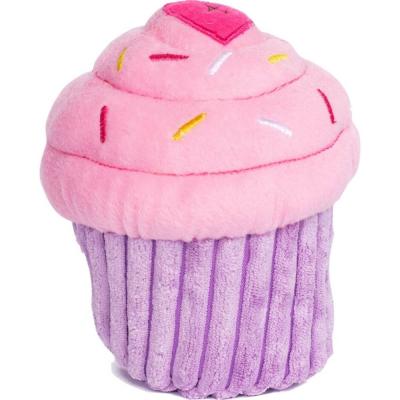 Zippy Paws Squeaky Plush Dog Toy Cupcake Pink