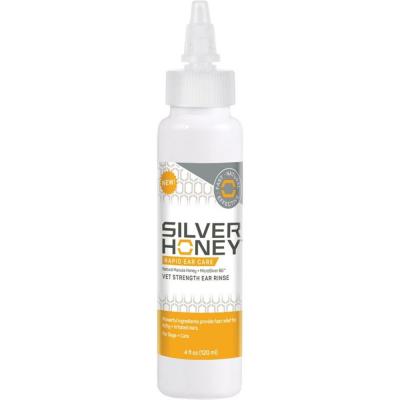 Silver Honey Rapid Care Vet Strength Dog & Cat Ear Rinse 4 oz. Bottle