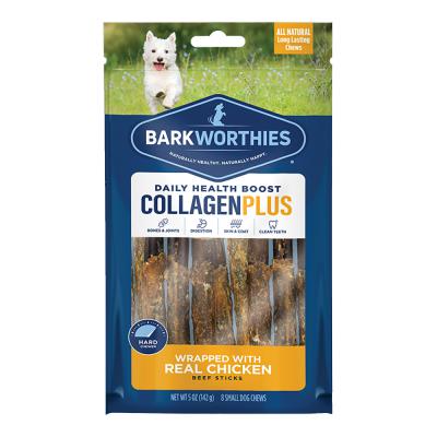 Barkworthies Collagen Beef Sticks Wrapped with Real Chicken 8 Count