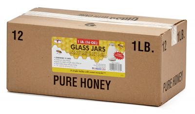 Beekeeping 16 oz. Glass Honey Jars 12 Pack