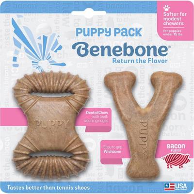 Benebone Puppy Pack Dental Chew and Wishbone Bacon Flavor