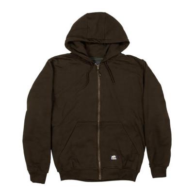 Berne Hooded Zip Sweatshirt LG Dark Brown
