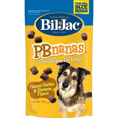 Bil Jac PBnanas Peanut Butter & Banana Flavor Soft Dog Treats 4 oz.