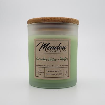 Meadow Candle Co. Cucumber Water and Melon Soy Candle 12 oz.