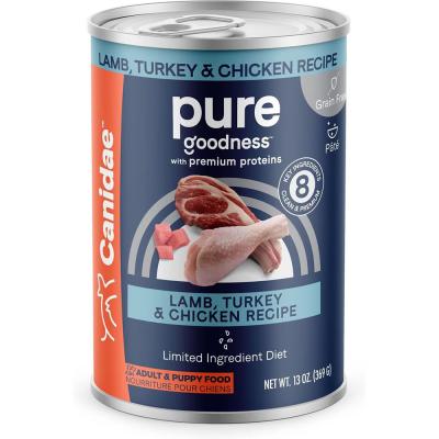 Canidae Pure Grain-Free Limited Ingredient Lamb, Turkey & Chicken Recipe Canned Dog Food 13 oz.
