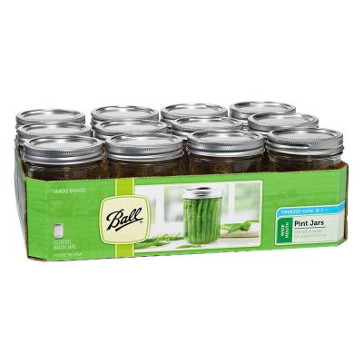 Ball 16 oz. Mason Jar With Lid Wide Mouth 12 Ct