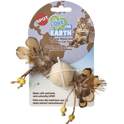 Spot Love The Earth Wood and Feather Cat Toy