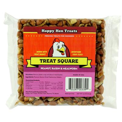 Happy Hen Treats Treat Square Peanut, Raisin & Mealworm