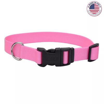 Coastal Adjustable Nylon Dog Collar With Plastic Buckle Bright Pink
