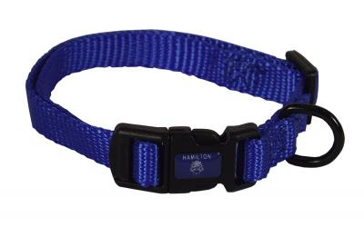 Nylon Dog Collar ADJ 3/8 X 7-12 In Blue