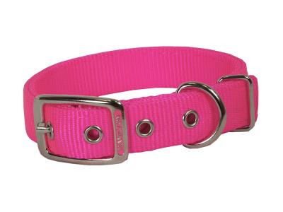 Nylon Dog Collar 1 X 20 In Hot Pink