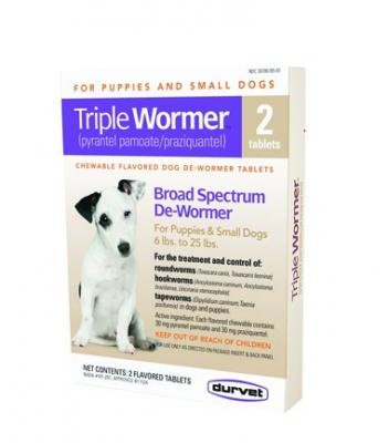Triple Wormer Puppy Small Dog 2 Tablets