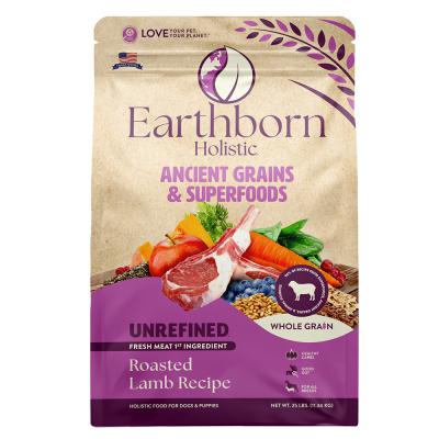 Earthborn Unrefined Roasted Lamb With Ancient Grains & Superfoods Dry Dog Food 25 lb.