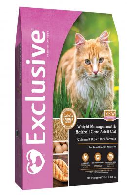 Exclusive Adult Cat Weight Management & Hairball Care Chicken & Brown Rice 5 lb.