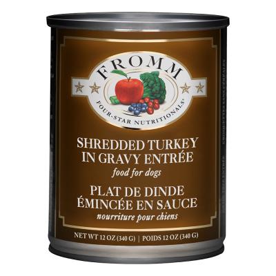 Fromm Four-Star Shredded Turkey In Gravy EntrÎ˜e Dog Food 12.2 oz.