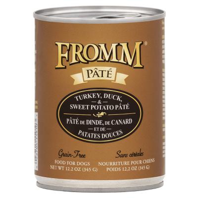 Fromm Turkey, Duck & Sweet Potato Pate Grain Free Dog Food 12.2 oz.