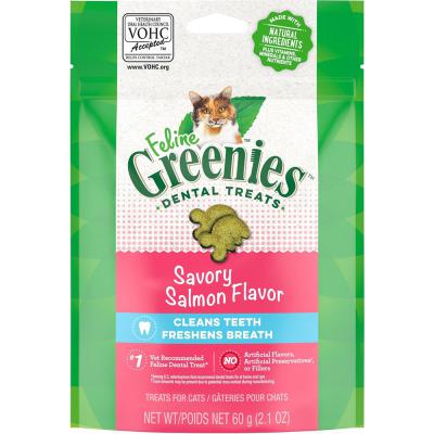 Feline Greenies Dental Treats Savory Salmon Flavor 2.1 oz.