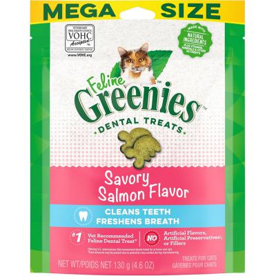 Feline Greenies Dental Treats Savory Salmon Flavor 4.6 oz.