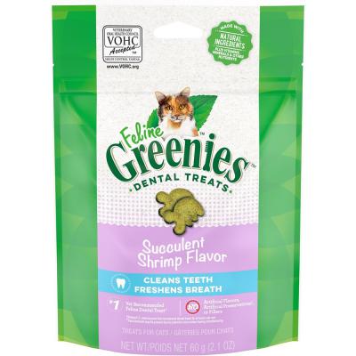 Feline Greenies Dental Treats Succulent Shrimp Flavor 2.1 oz.