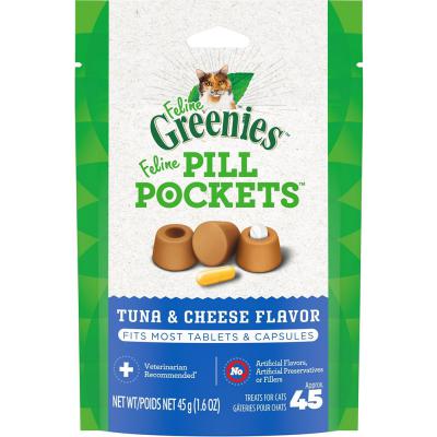 Feline Greenies Pill Pockets Tuna and Cheese Flavor 1.6 oz.