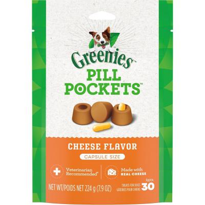 Greenies Pill Pocket Cheese Flavor Capsule Size 7.9 oz.