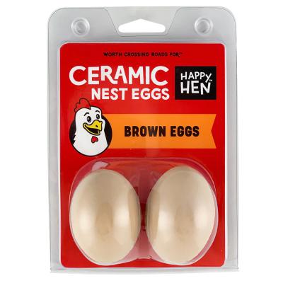 Happy Hen Ceramic Nest Eggs Brown 2 Pack