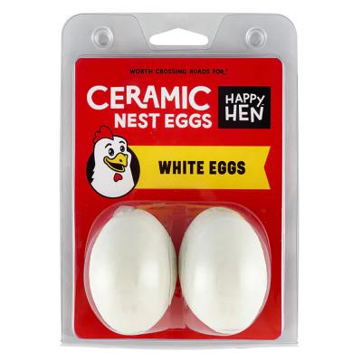 Happy Hen Ceramic Nest Eggs White 2 Pack