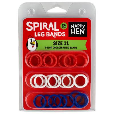 Happy Hen Spiral Leg Bands Size 11 Assorted Colors 24 Count
