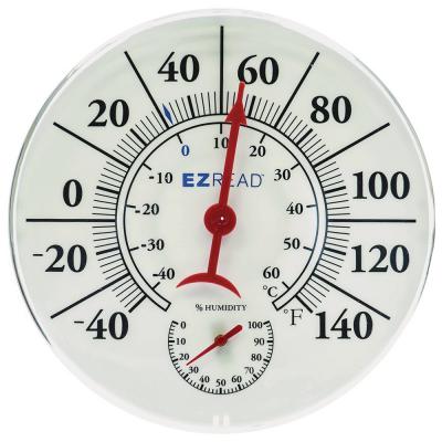 EZ Read Thermometer & Hygrometer White 8 in.