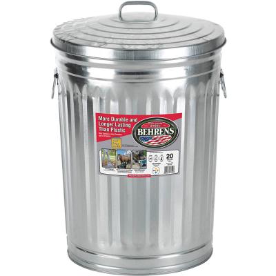 Galvanized Trash Can With Lid 20 Gallon