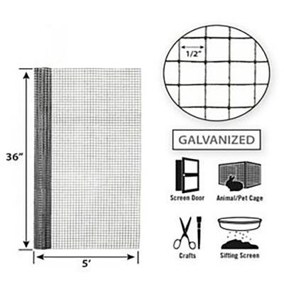Hardware Cloth 1/2 In. 36 In. X 5 Ft. Galvanized