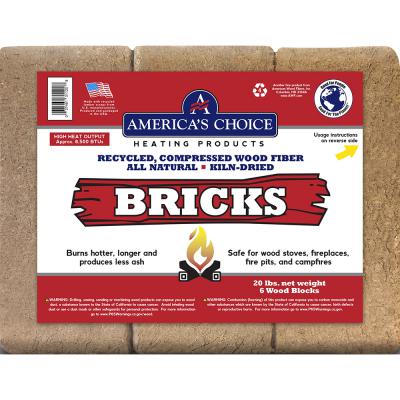 American Choice Heating Bricks 20 lb. (6 Wood Blocks)