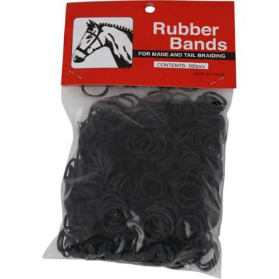 Rubber Horse Braid Bands 5 in. 500 Count Black